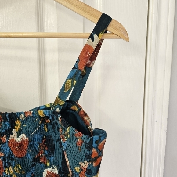 Bohemian floral teal padded bustier bralette size large - Picture 9 of 14